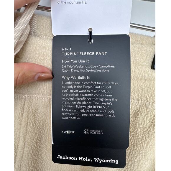 Stio Men's Tan/Beige Turpin Fleece Jogger Pants, Size L, NWT - Picture 2 of 7